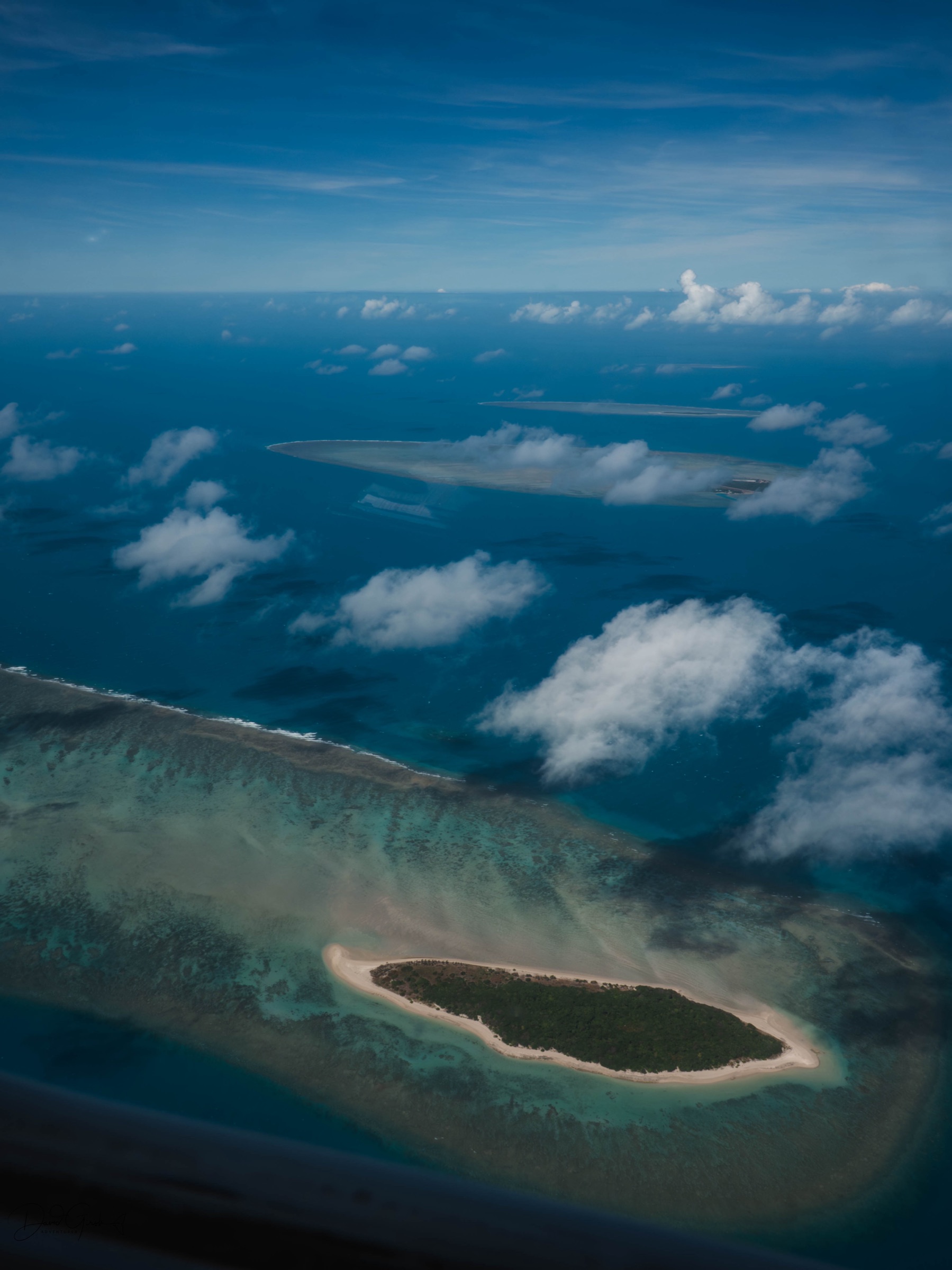 Travelling to Mer Island by light aircraft