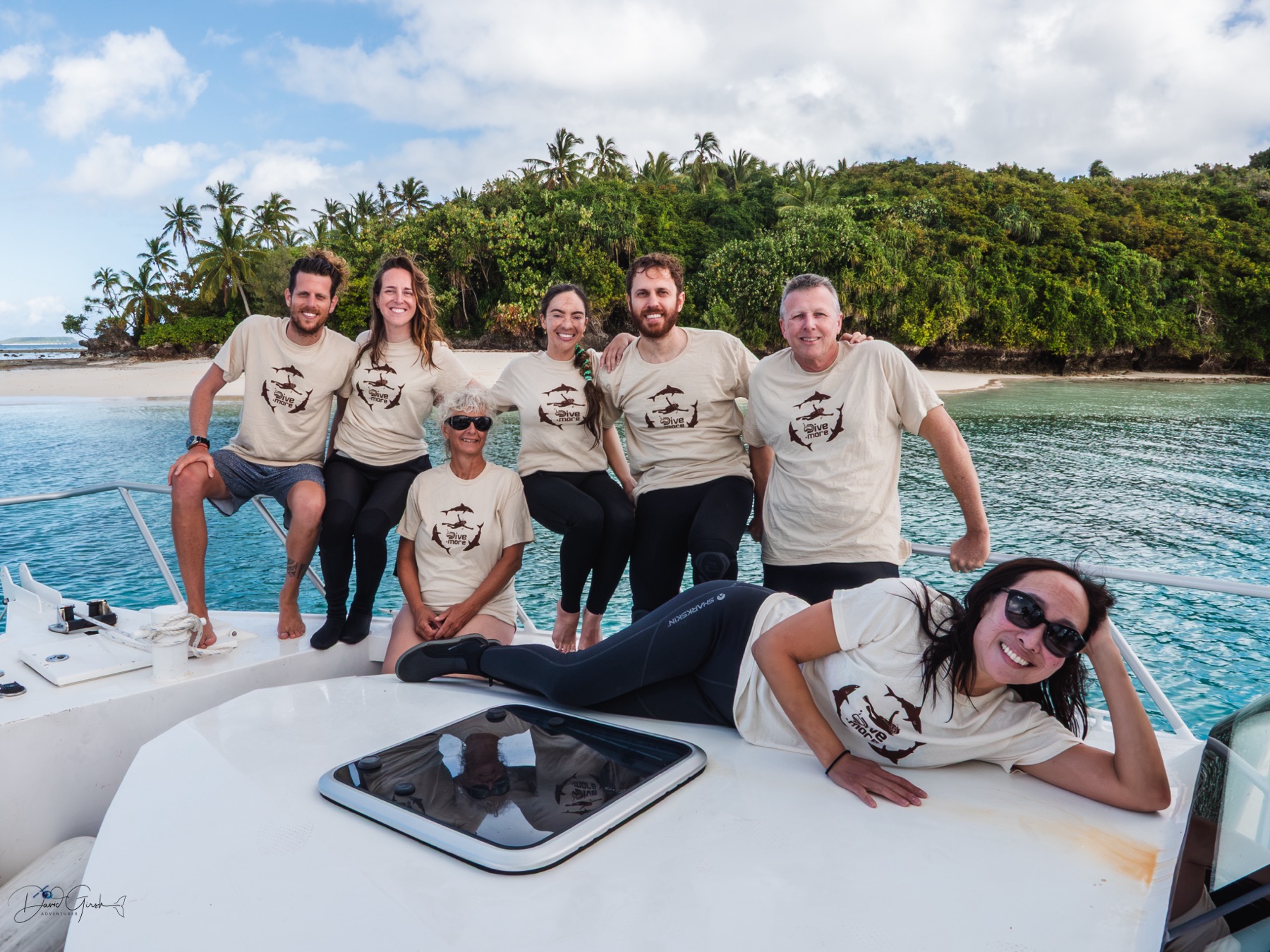 The whole expedition group together in Vava'u, Tonga